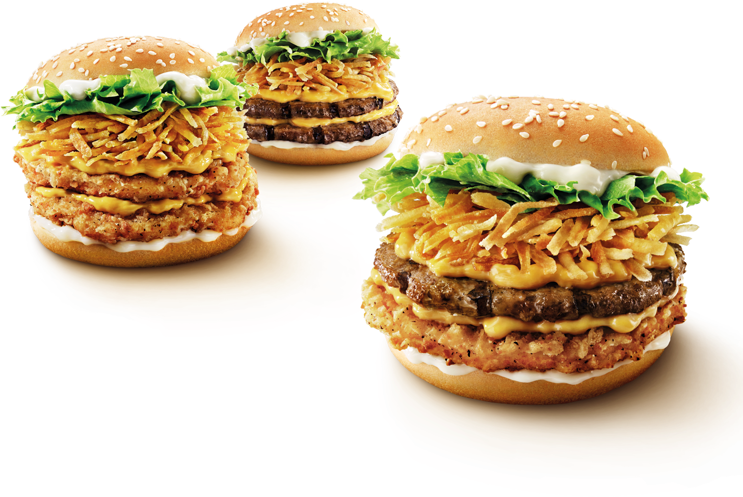 Burger King Crispy Chickenand Beef Burgers PNG image