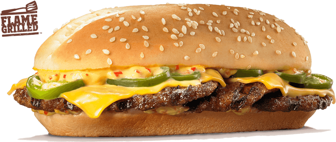 Burger King Flame Grilled Cheeseburger PNG image