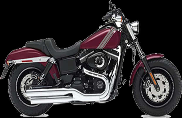 Burgundy Cruiser Motorcycle H D PNG image