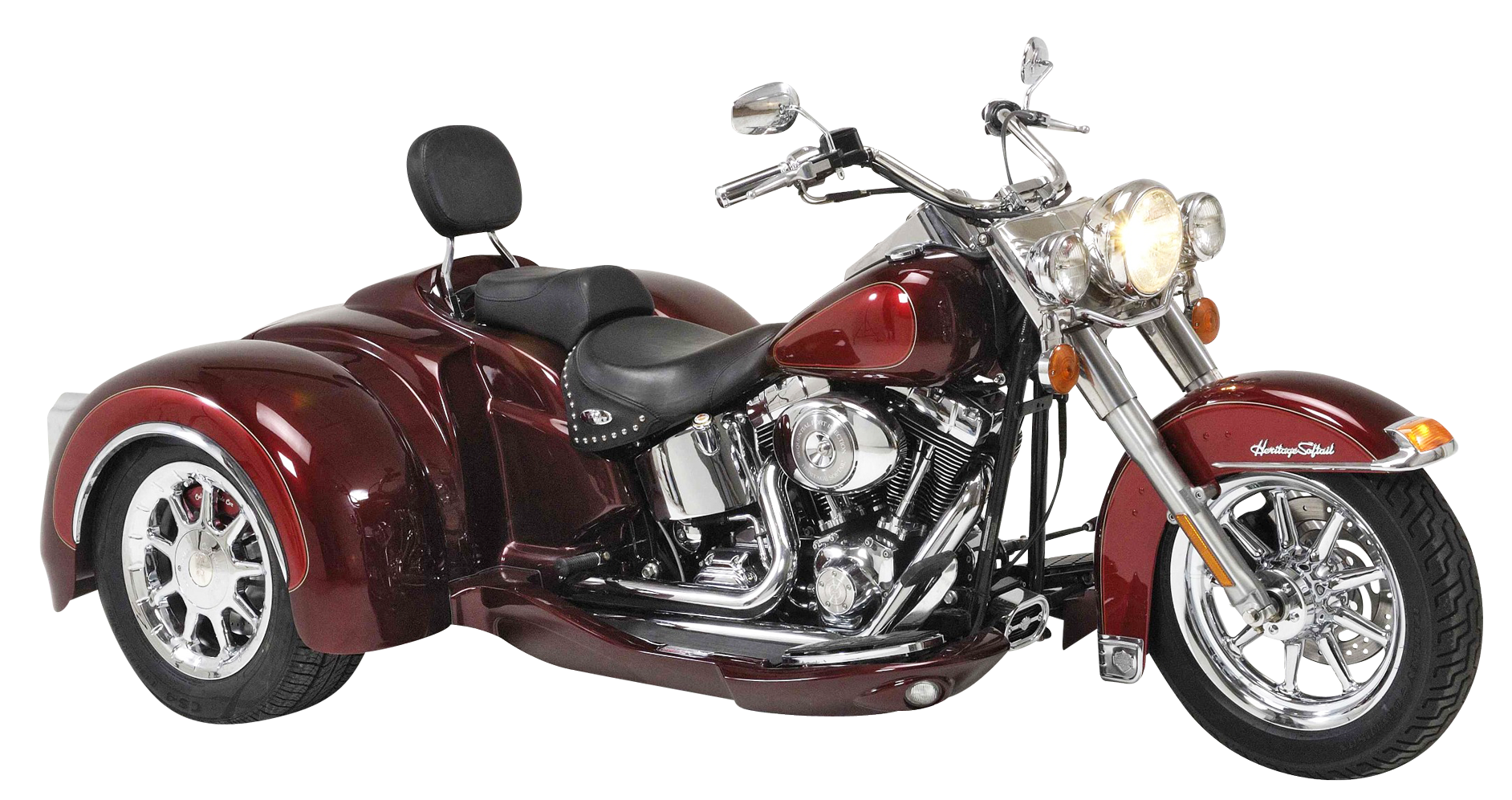 Burgundy Harley Davidson Trike PNG image