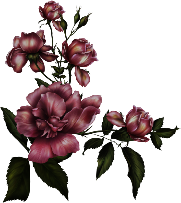 Burgundy Rose Floral Arrangement PNG image