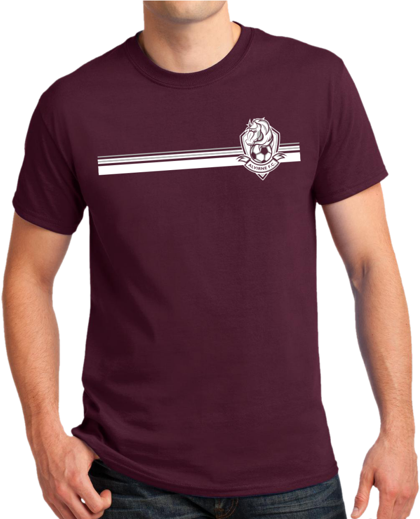 Burgundy T Shirtwith Graphic Design PNG image