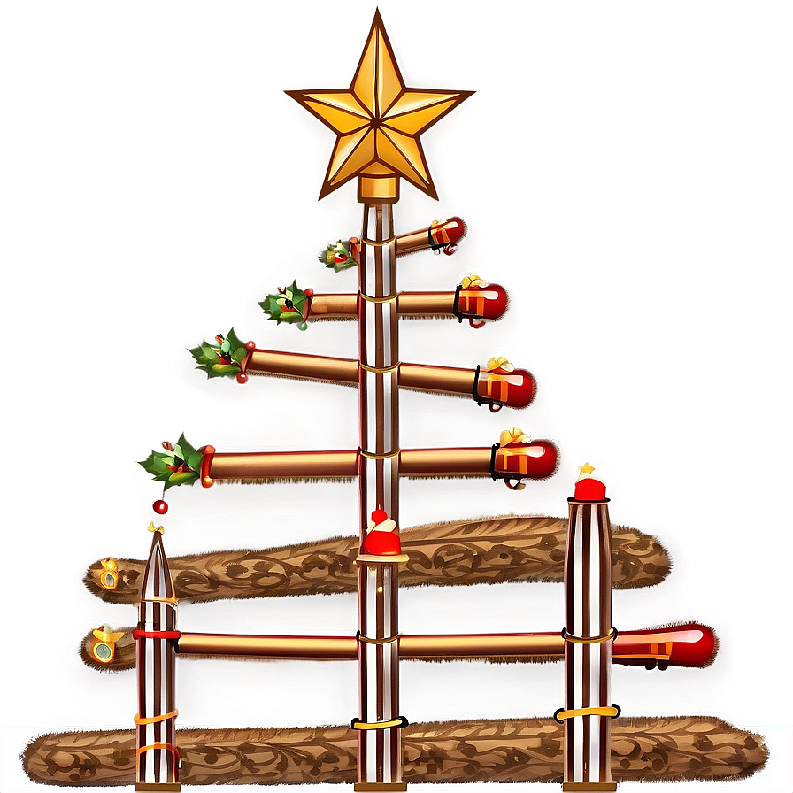 Burlap Christmas Tree Star Png Cgm PNG image