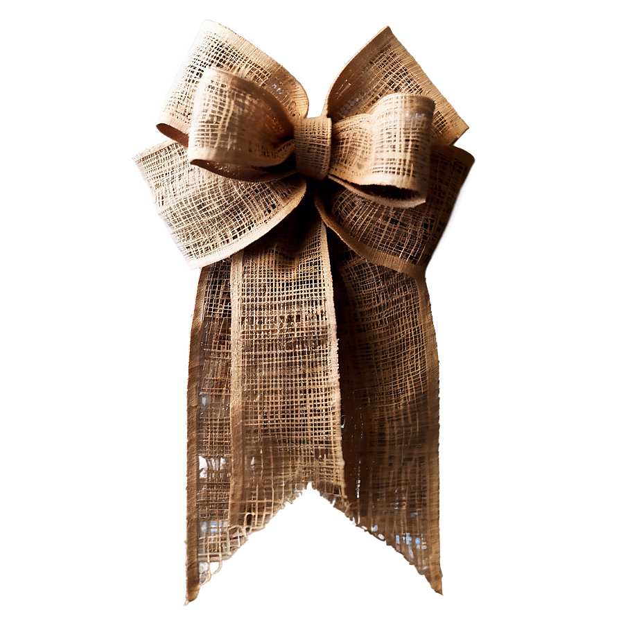 Burlap Rustic Gift Bow Png Tii PNG image