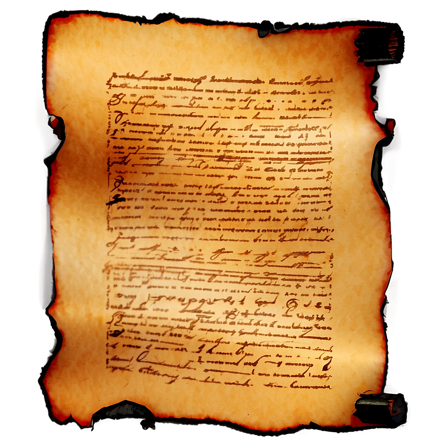 Burned Manuscript Paper Png Vby PNG image