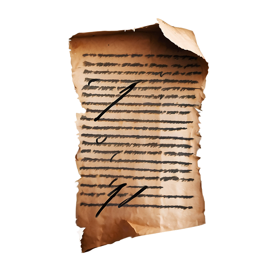 Burned Paper With Writing Png 06122024 PNG image