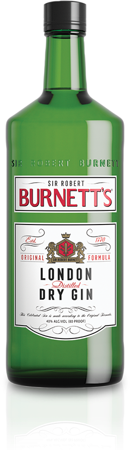 Burnetts London Dry Gin Bottle PNG image