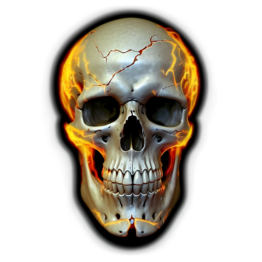 Burning Gaze Skull Png Bww PNG image