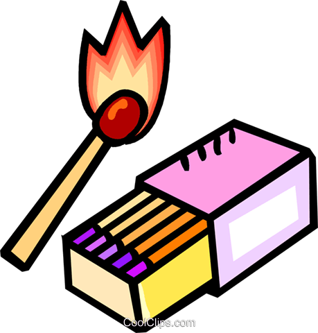 Burning Matchand Matchbox PNG image