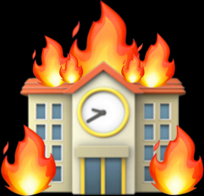 Burning School Clock Emoji PNG image