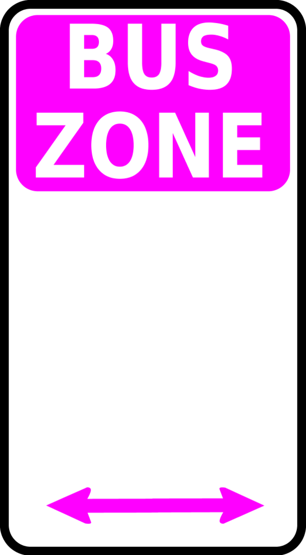 Bus Zone Signwith Arrows PNG image