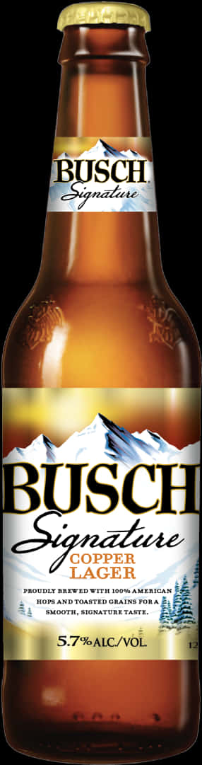 Busch Signature Copper Lager Bottle PNG image