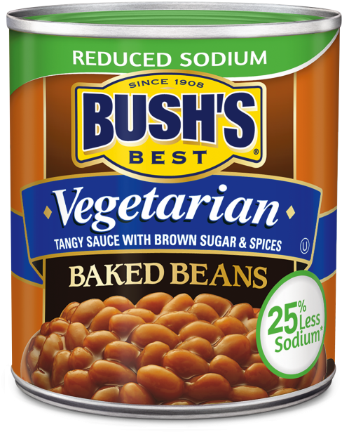 Bushs Best Vegetarian Baked Beans Reduced Sodium PNG image