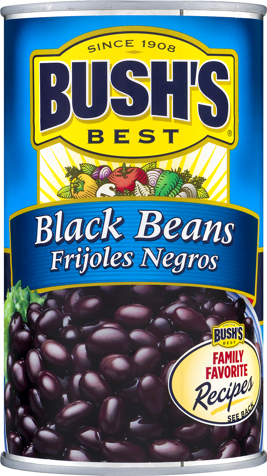 Bushs Black Beans Can PNG image