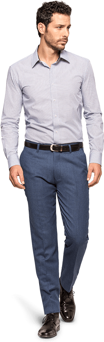 Business Casual Man Blue Outfit PNG image