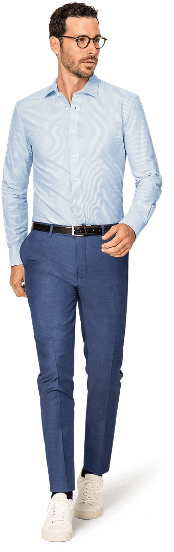 Business Casual Mens Outfit Blue PNG image