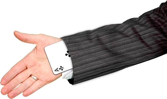 Business Handwith Playing Card Cufflink PNG image