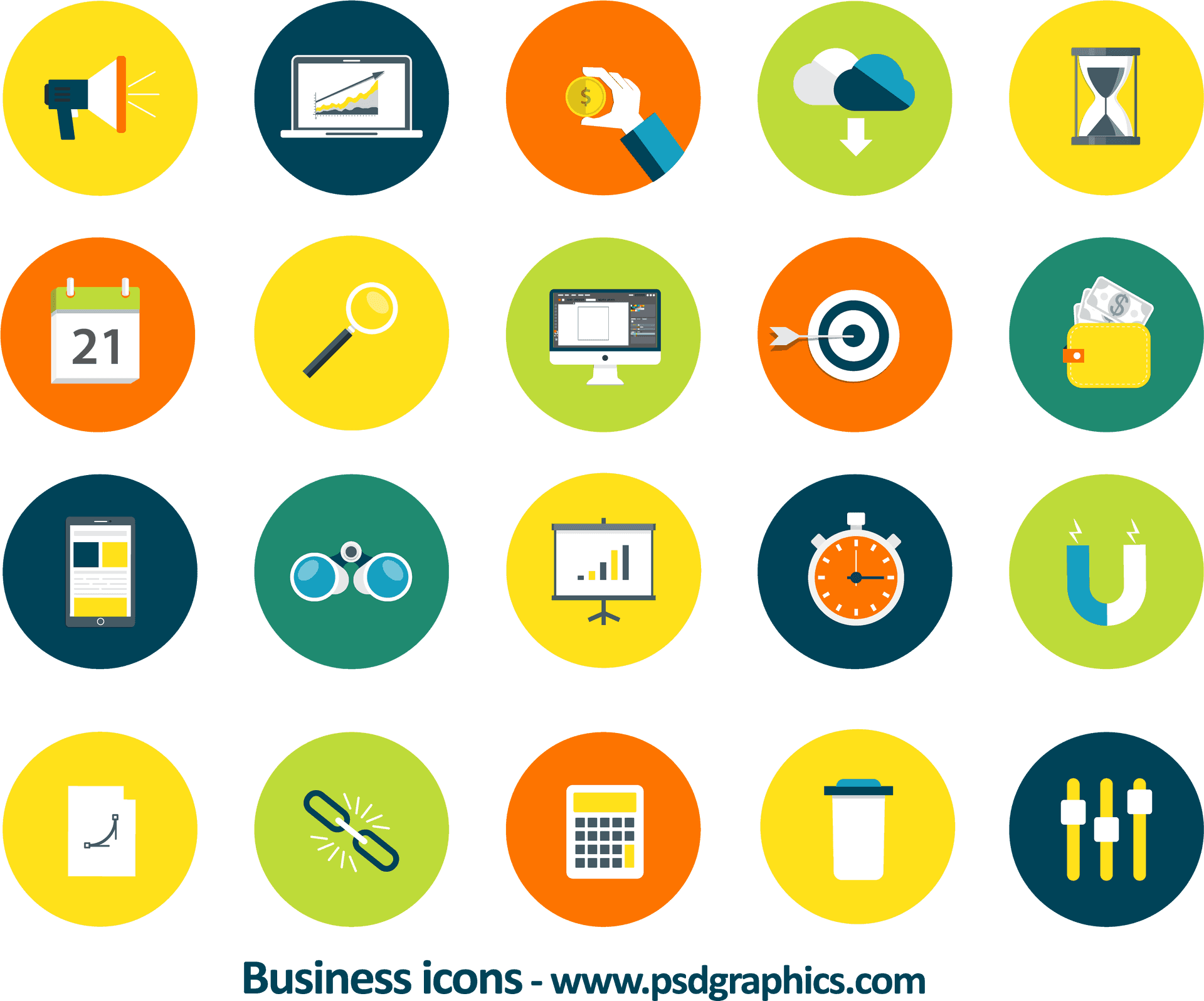 Business Icon Set Vector PNG image