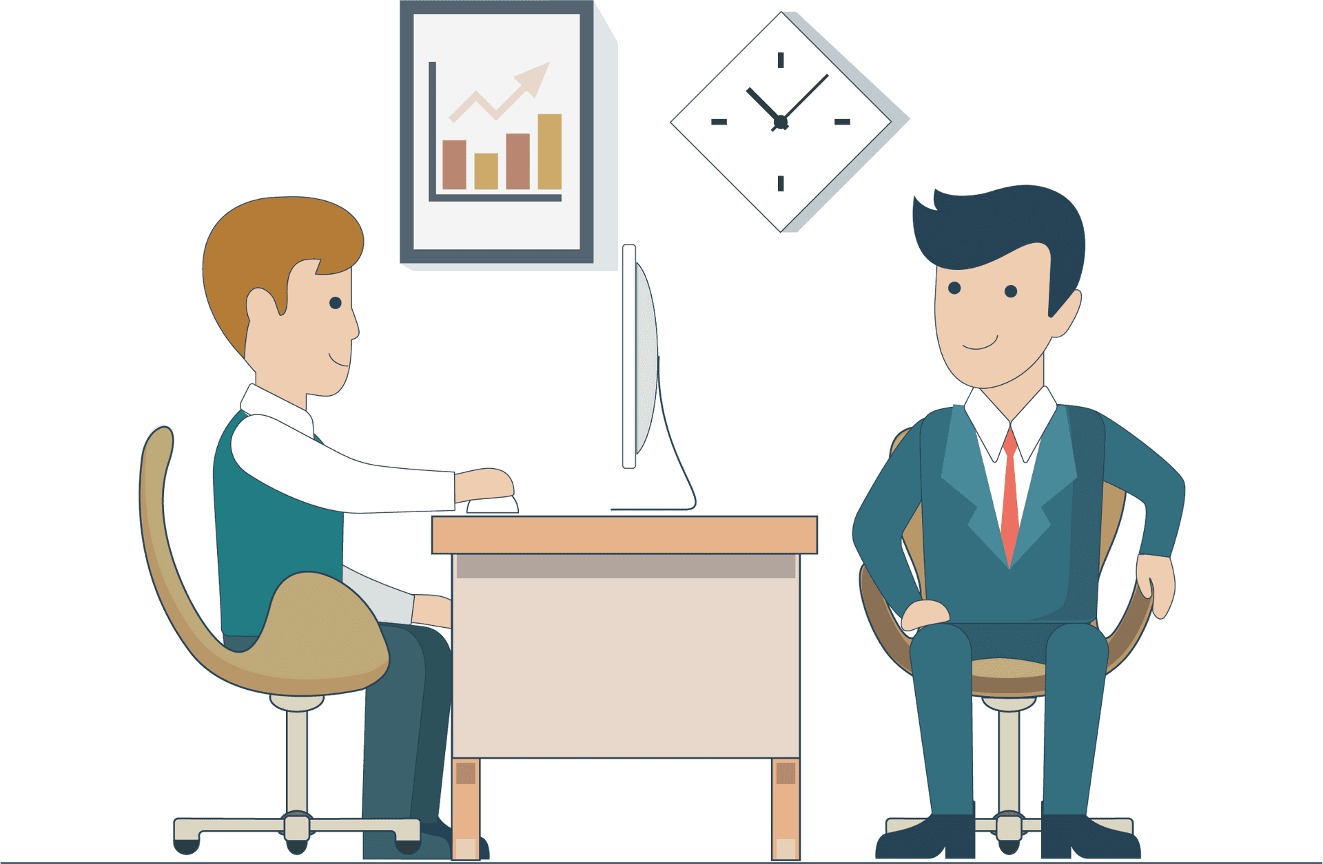 Business Meeting Animated Characters PNG image