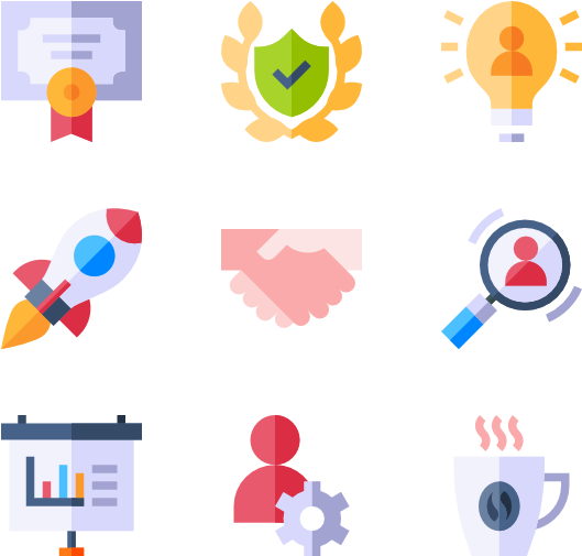 Business Strategy Icons Set PNG image