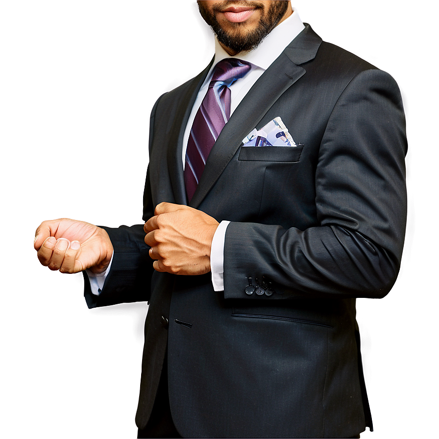 Business Suit With Cufflinks Png 85 PNG image