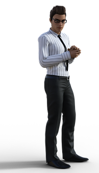 Businessman Character3 D Model PNG image