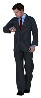 Businessman Checking Watch3 D Render PNG image