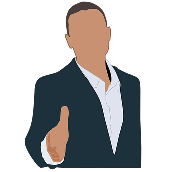 Businessman Extending Hand Vector PNG image