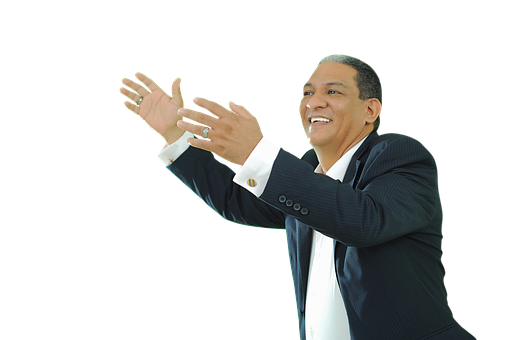 Businessman Gesturing With Hands PNG image