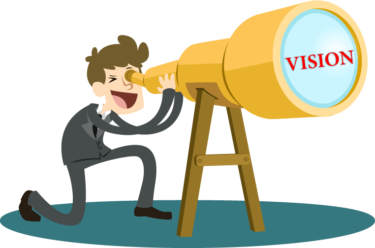 Businessman Looking Through Vision Telescope PNG image