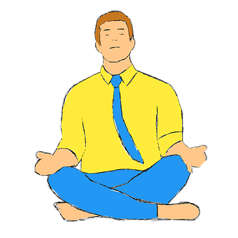 Businessman Meditation Cartoon PNG image