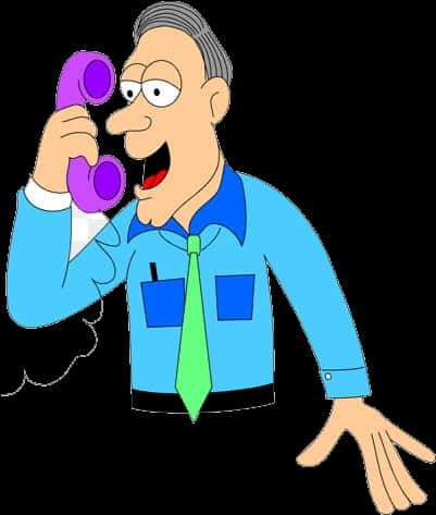 Businessman On Phone Cartoon PNG image