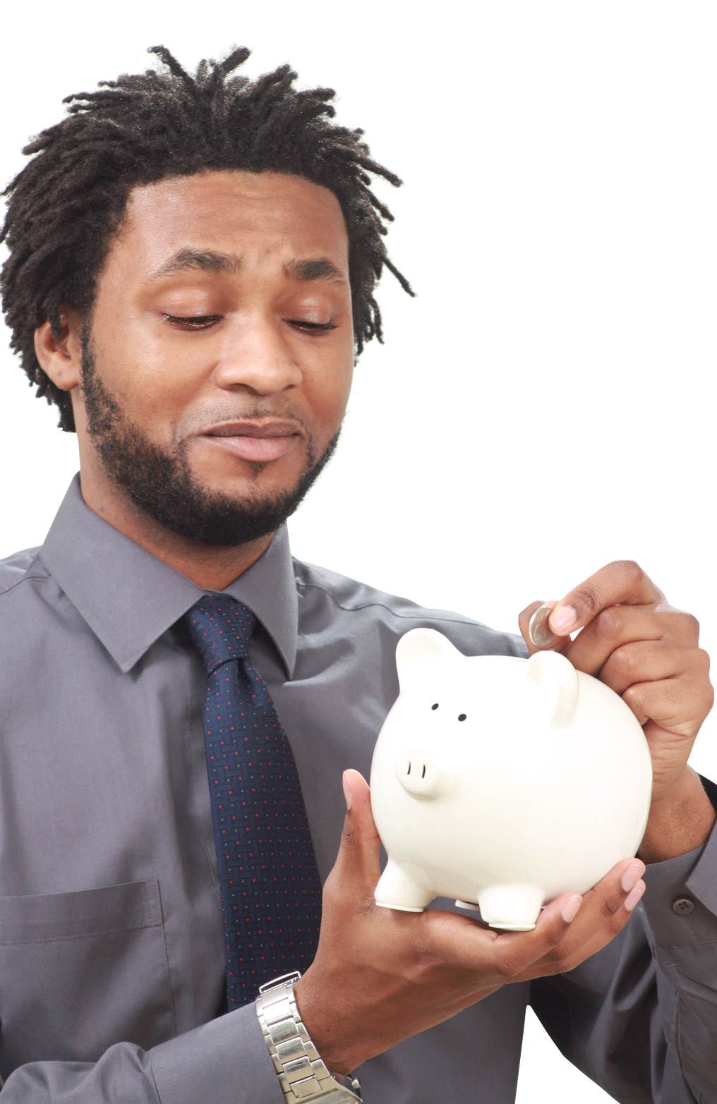 Businessman Saving Money Piggybank PNG image
