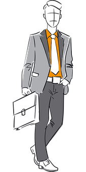 Businessman Silhouettewith Briefcase PNG image