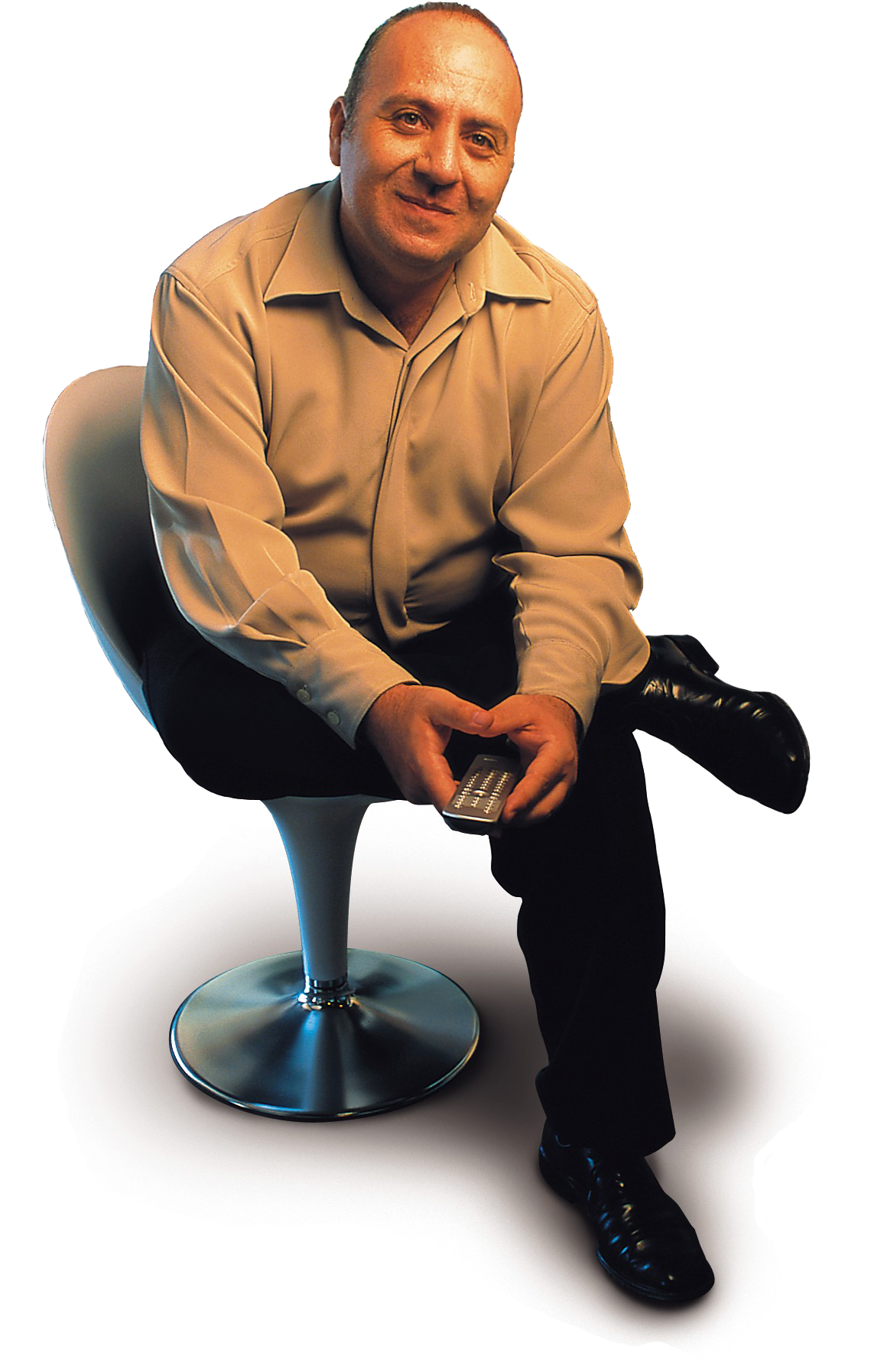 Businessman Sittingon Stool PNG image