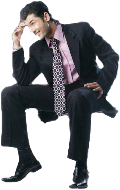 Businessman Thinking Pose PNG image