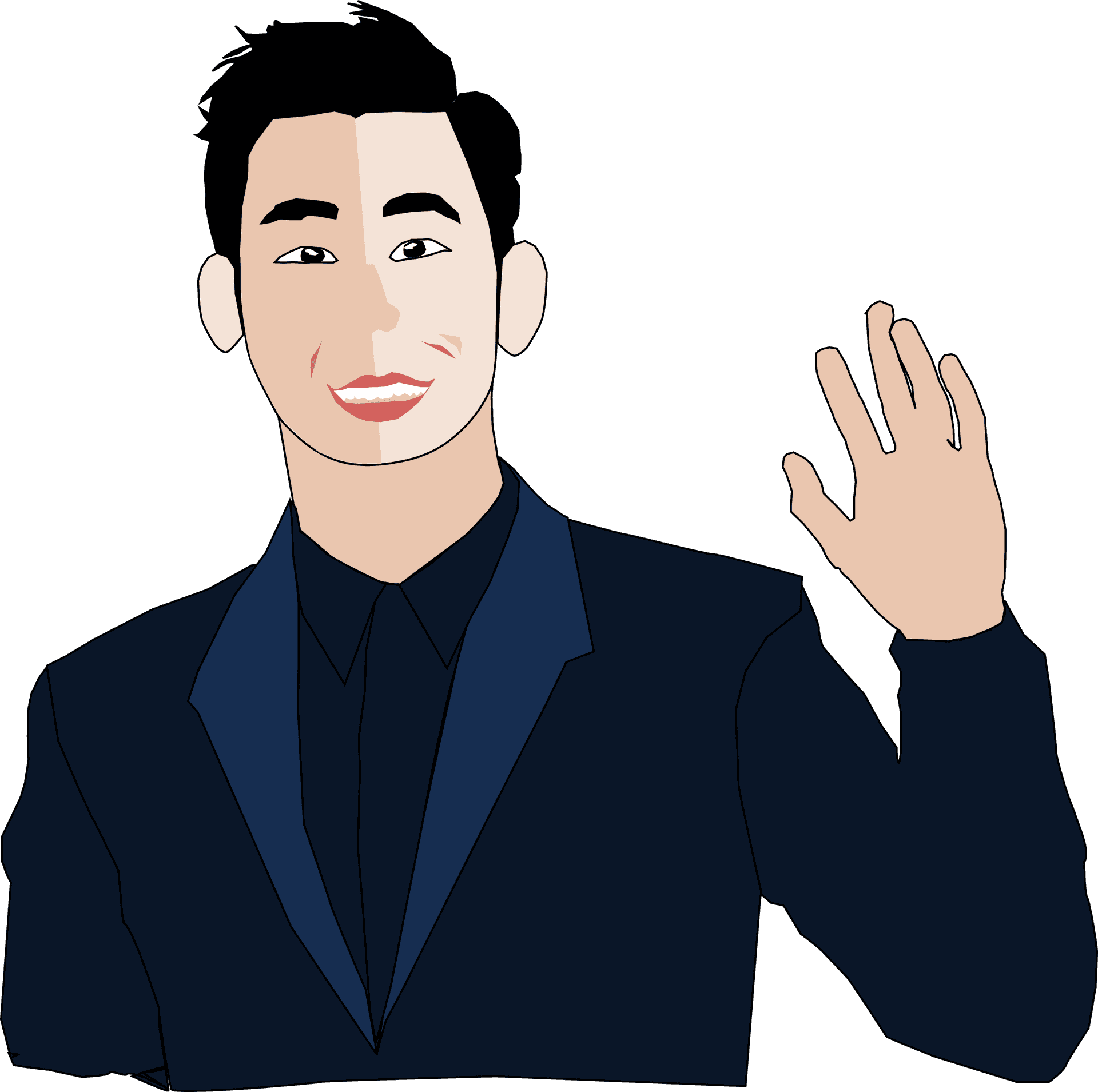 Businessman Waving Hand Clipart PNG image