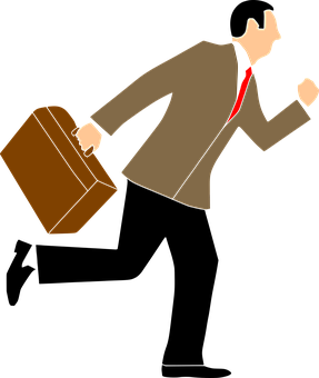 Businessmanin Hurry Vector PNG image