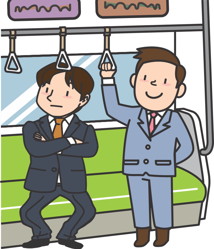 Businessmenin Subway Cartoon PNG image