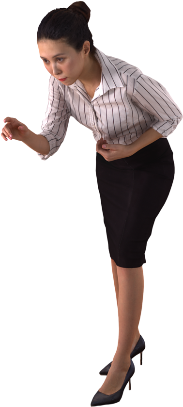 Businesswoman Leaning Forward Pose PNG image