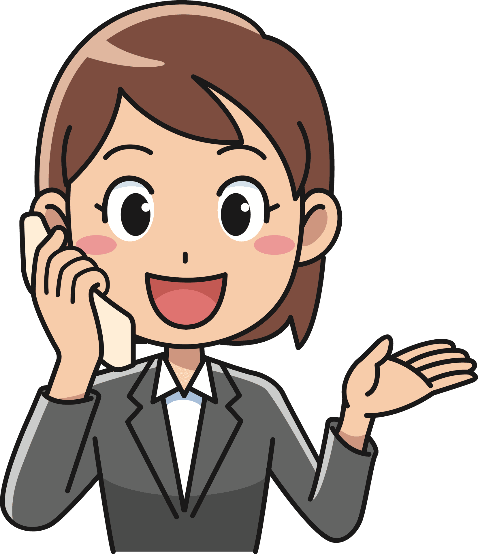Businesswoman Phone Clipart PNG image