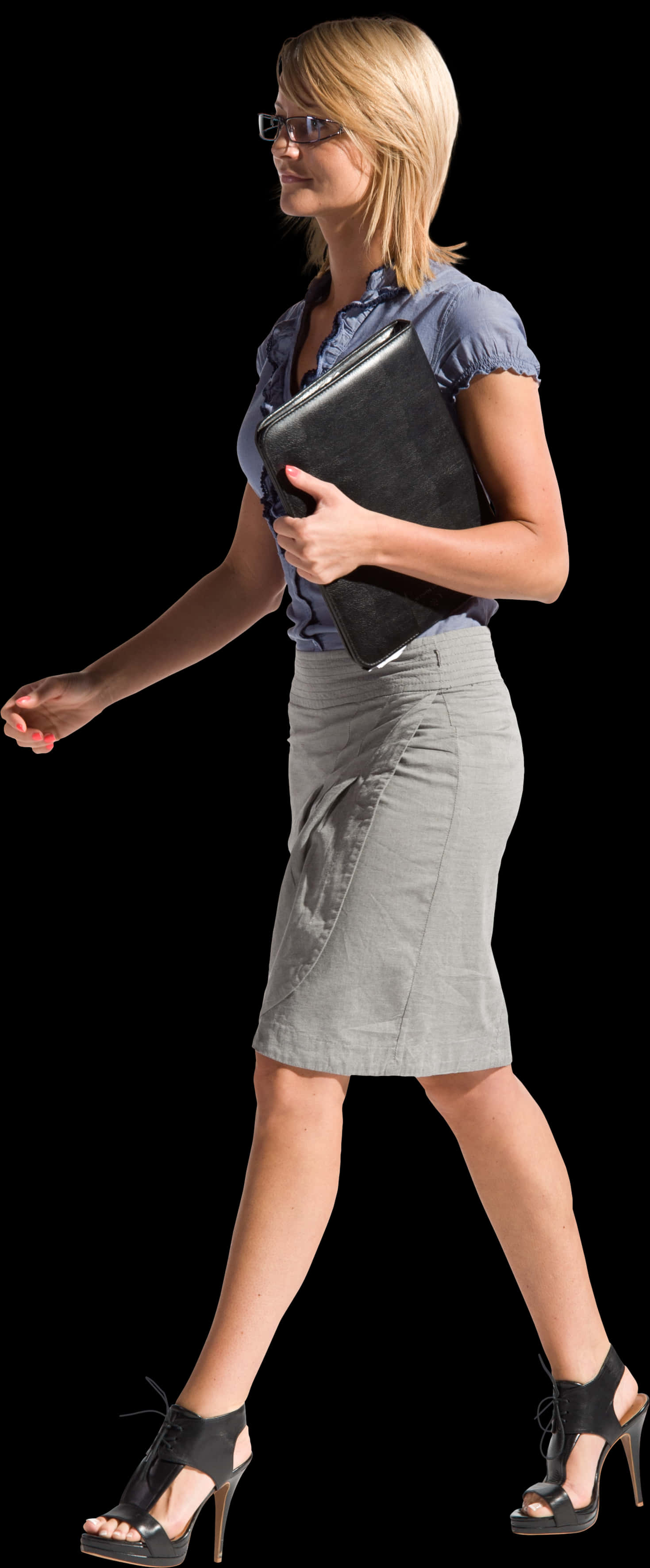 Businesswoman Walking With File Folder PNG image