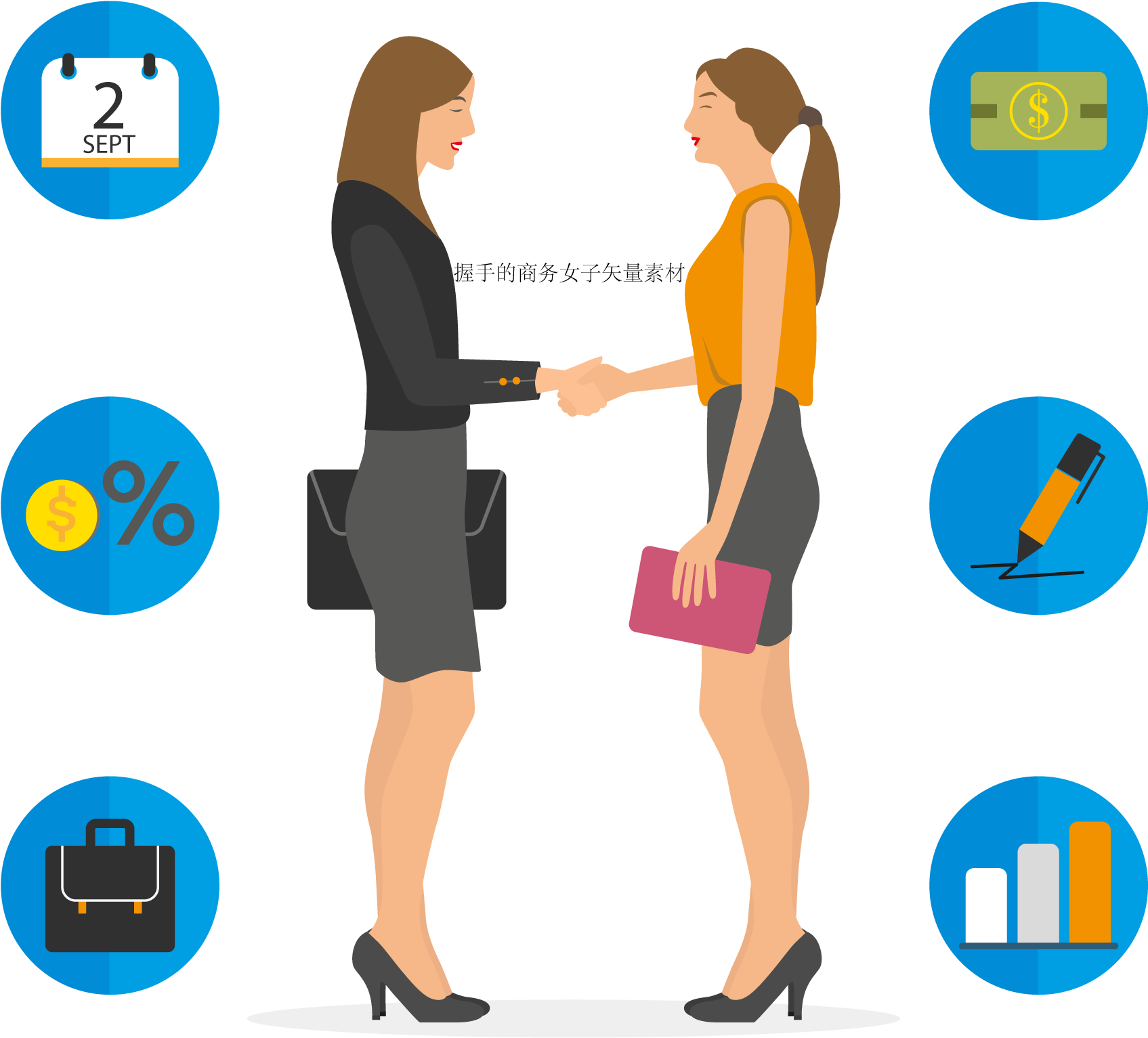 Businesswomen Handshake Agreement PNG image
