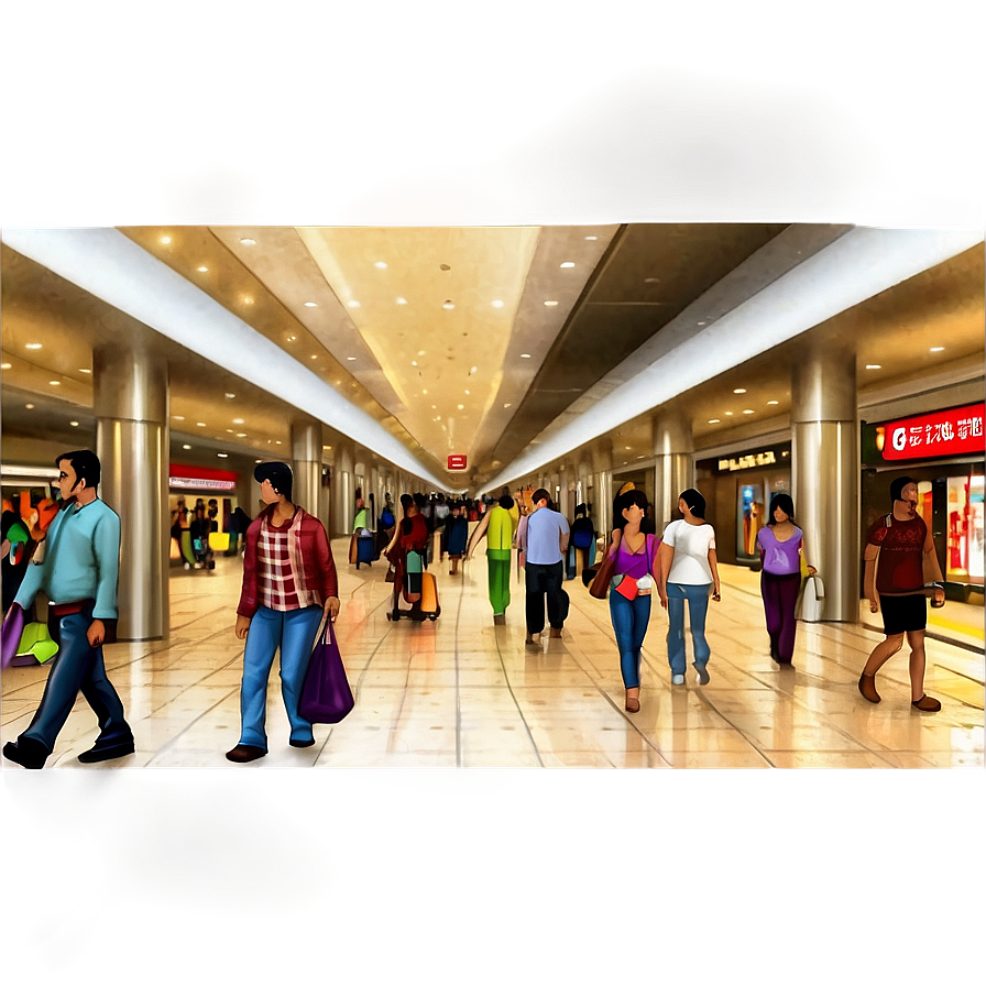 Busy Mall Corridor Png 06122024 PNG image