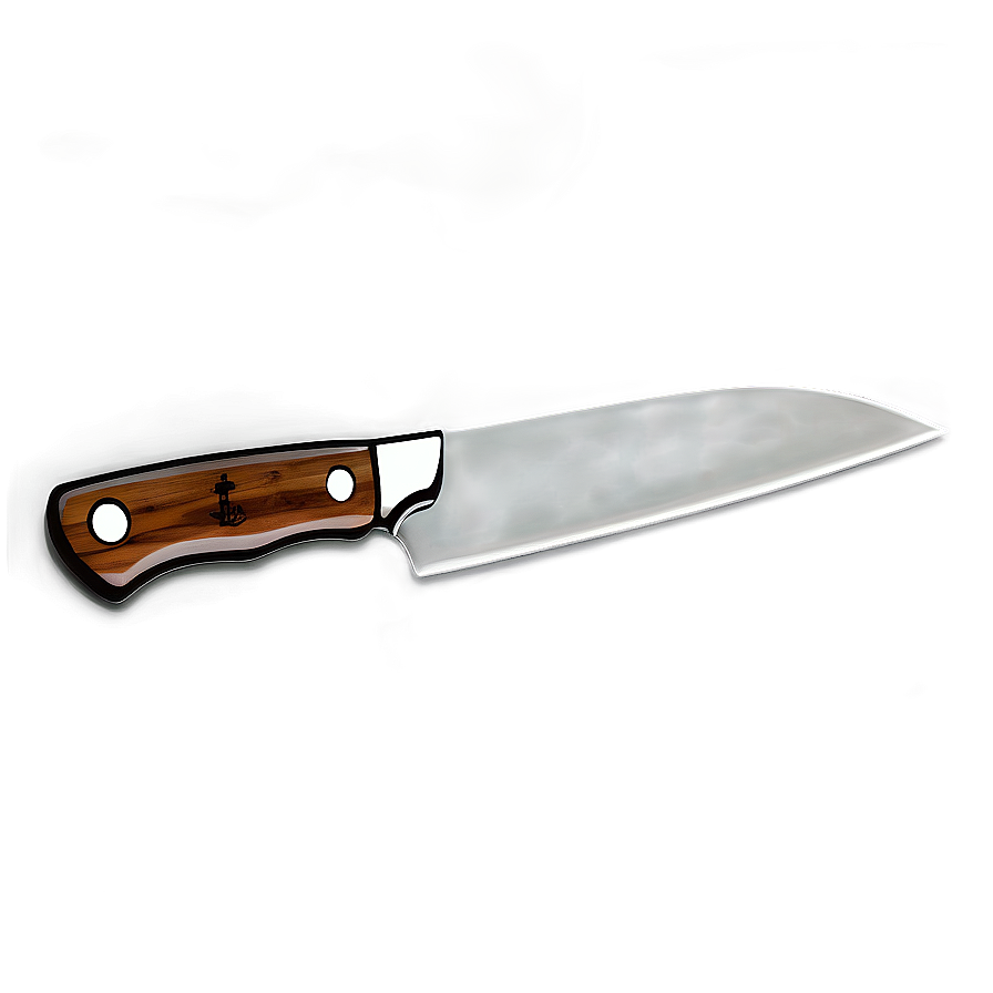 Butcher Knife With Wooden Handle Png 06132024 PNG image