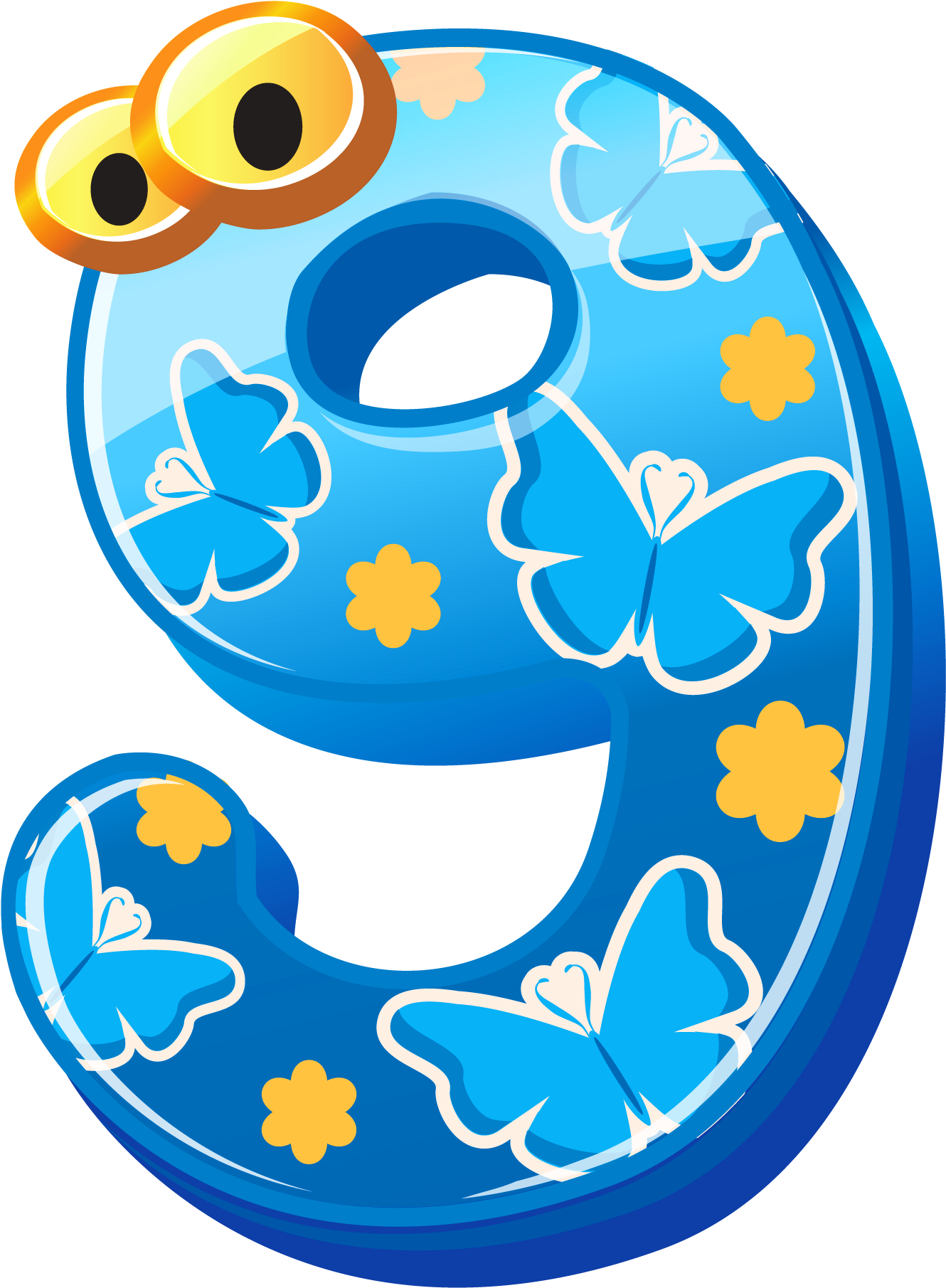 Butterfly Number9 Graphic PNG image