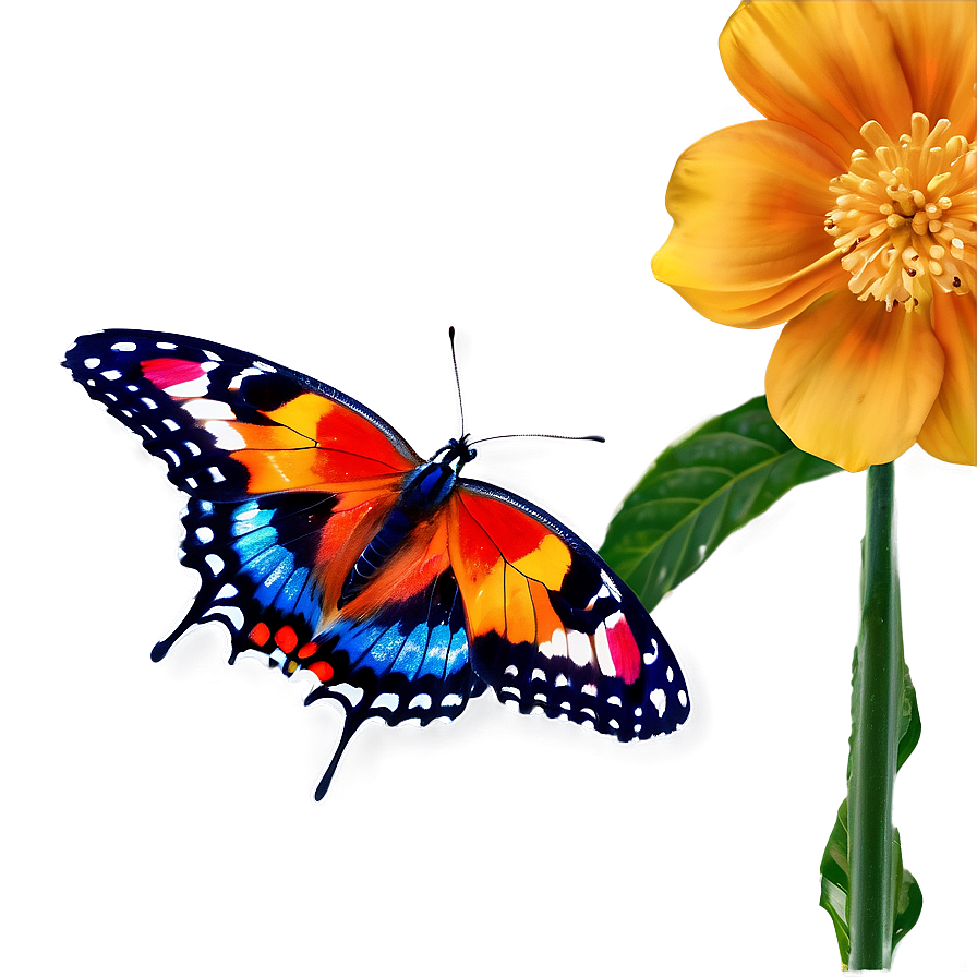 Butterfly On Flower Png 06262024 PNG image