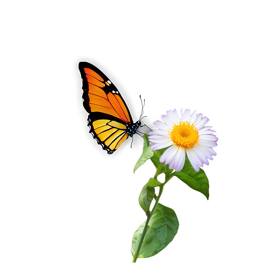 Butterfly On Flower Png 2 PNG image