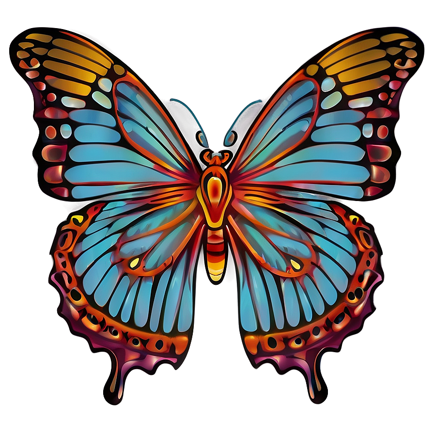 Butterfly Outline Art Png 05252024 PNG image