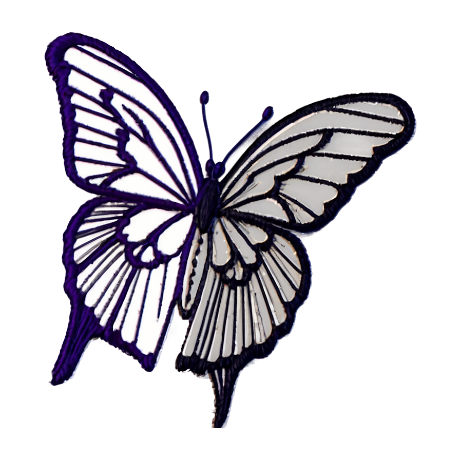 Butterfly Outline For Embroidery Png 05252024 PNG image